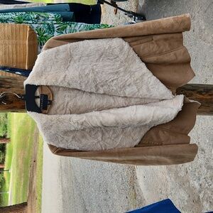 Faux Fur Faux Suede Jacket 1X